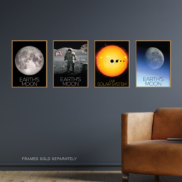 Artery8 NASA Solar System Sun Moon Lunar Orbiter Apollo 17 Wall Art Print 30 x 41cm 4 Pack - Size: 40.5 x 30.5 x 0.3cm - Multi - Wilko - thumbnail 3