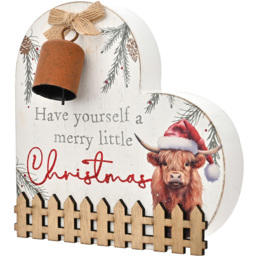 The Seasonal Gift Co. Highland Cow Heart Plaque - Size: 15 x 14.5 x 6cm - White - Wilko - thumbnail 3