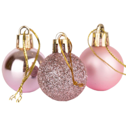 Shatchi 3cm Pale Pink Shatterproof Christmas Baubles 24 Pack - Wilko - thumbnail 3