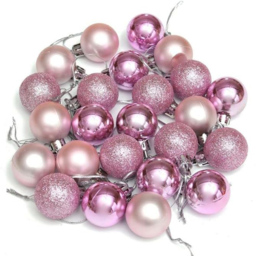 Shatchi 3cm Pale Pink Shatterproof Christmas Baubles 24 Pack - Wilko - thumbnail 5