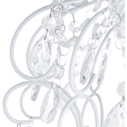 Happy Homewares Matt White Chandelier Style Pendant Shade with Clear Acrylic Droplets - Size: 31 x 24 x 24cm - Wilko - thumbnail 4