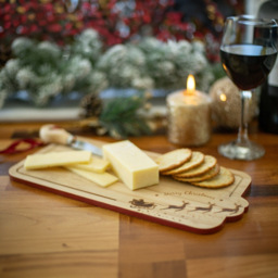 Marco Paul Bamboo Christmas Cheese Board - Size: 25 x 25 x 1cm - Brown - Wilko - thumbnail 4