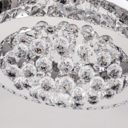 Living and Home Round Crystal Droplet LED Semi Flush Ceiling Light - Size: 18 x 40 x 40cm - Silver - Wilko - thumbnail 7