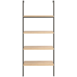 vidaXL 4-Tier Light Brown and Black Leaning Shelf - Size: 225 x 42.5 x 30cm - Wilko - thumbnail 3