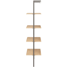 vidaXL 4-Tier Light Brown and Black Leaning Shelf - Size: 225 x 42.5 x 30cm - Wilko - thumbnail 5