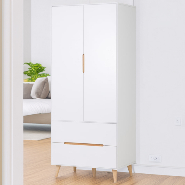 Julian Bowen Alicia 2 Door 2 Drawer Matt White Wardrobe - Size: 2 Door, 2 Drawer - Wilko - image 1