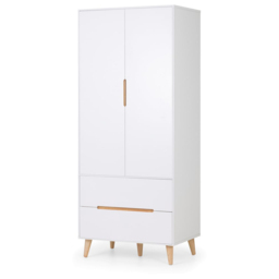 Julian Bowen Alicia 2 Door 2 Drawer Matt White Wardrobe - Size: 2 Door, 2 Drawer - Wilko - thumbnail 3