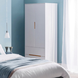 Julian Bowen Alicia 2 Door 2 Drawer Matt White Wardrobe - Size: 2 Door, 2 Drawer - Wilko - thumbnail 4