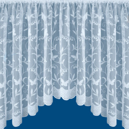 Tyrone Textiles Hawaii Jardiniere Trailing Leaf and Butterfly Pocket Header Net Curtain 254 x 91cm - White - Wilko - thumbnail 3