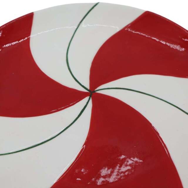 Candy Cane Plate White and Red - Wilko - image 1