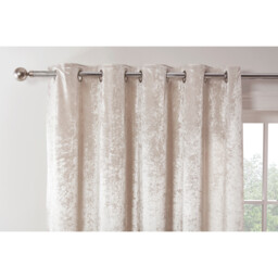 Divante Ivory Crushed Velvet Eyelet Curtains 183 x 168cm - Size: W 183 x D 168cm - Wilko - thumbnail 4
