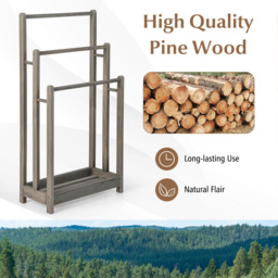 Costway 3 Tier Grey Wood Freestanding Towel Rack with Shelf - Size: 94 x 34 x 6cm - Wilko - thumbnail 7
