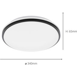 EGLO Pinetto White Flush Mounted Minimalistic Ceiling Ligh - Size: 6.5 x 34 x 6.5cm - Wilko - thumbnail 5