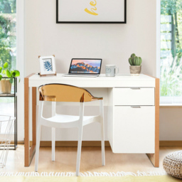 Costway Wooden Computer Desk with Drawer and Cabinet - Size: 119 x 59 x 21cm - White - Wilko - thumbnail 5