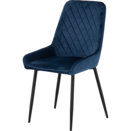 Seconique Quebec Medium Oak Effect Straight Edge 4 Seater Avery Dining Set Sapphire Blue - Brown - Wilko - thumbnail 5