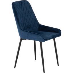 Seconique Quebec Medium Oak Effect Straight Edge 4 Seater Avery Dining Set Sapphire Blue - Brown - Wilko - thumbnail 7