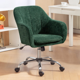 Portland Green Snow Flannel Height Adjustable Swivel Tub Chair - Size: Single - Grey - Wilko