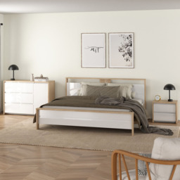 Florence Next 2 Drawer Jackson Hickory White High Gloss Nightstand - Multi - Furniture To Go - Wilko - thumbnail 7