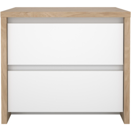 Florence Next 2 Drawer Jackson Hickory White High Gloss Nightstand - Multi - Furniture To Go - Wilko - thumbnail 3