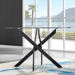 Furniturebox Arona Solara 6 Seater Round Dining Set Black and Cappuccino - Brown - Wilko - thumbnail 3