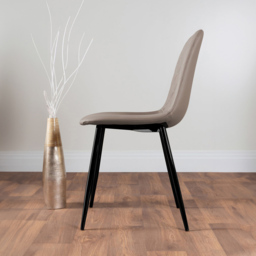 Furniturebox Arona Solara 6 Seater Round Dining Set Black and Cappuccino - Brown - Wilko - thumbnail 5