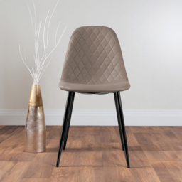 Furniturebox Arona Solara 6 Seater Round Dining Set Black and Cappuccino - Brown - Wilko - thumbnail 4