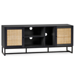 Julian Bowen Padstow 2 Door 2 Shelf Black TV Unit - Size: 40 x 150 x 60cm - Wilko - thumbnail 3