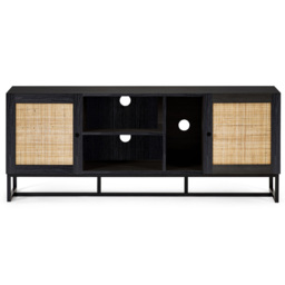 Julian Bowen Padstow 2 Door 2 Shelf Black TV Unit - Size: 40 x 150 x 60cm - Wilko - thumbnail 4