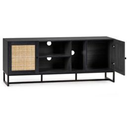 Julian Bowen Padstow 2 Door 2 Shelf Black TV Unit - Size: 40 x 150 x 60cm - Wilko - thumbnail 5