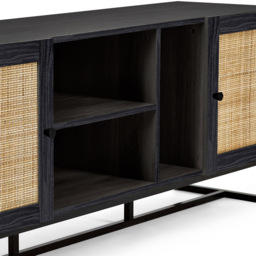 Julian Bowen Padstow 2 Door 2 Shelf Black TV Unit - Size: 40 x 150 x 60cm - Wilko - thumbnail 6