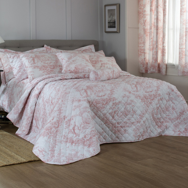 The Lyndon Company Toile King Size Pink Bedspread - Wilko - image 1