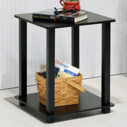 Walplus Simplistic Espresso and Black End Table Set of 2 - Size: 49.78 x 39.62 x 39.62cm - Wilko - thumbnail 1