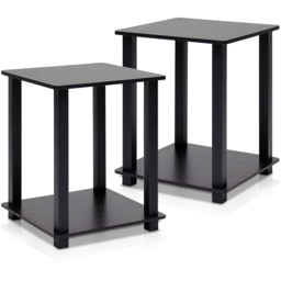 Walplus Simplistic Espresso and Black End Table Set of 2 - Size: 49.78 x 39.62 x 39.62cm - Wilko - thumbnail 3
