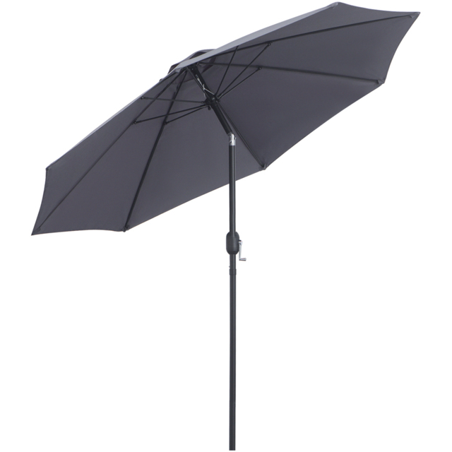 Outsunny Charcoal Grey Crank and Tilt Parasol 2.7m - Size: 3m - Wilko - image 1