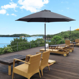 Outsunny Charcoal Grey Crank and Tilt Parasol 2.7m - Size: 3m - Wilko - thumbnail 3