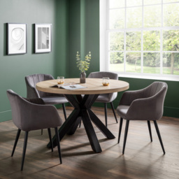 Julian Bowen Berwick 4 Seater Round Dining Table - Black - Wilko - thumbnail 7