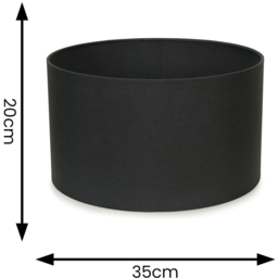 ValueLights Reni Charcoal Fabric Medium Drum Shade - Size: 35 x 20 x 35cm - Grey - Wilko - thumbnail 7