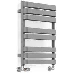 Terma Warp T Bold Salt n Pepper Heated Towel Rail 1569 BTU 655 x 500mm - Size: 65.5 x 50 x 11.2cm - Grey - Wilko