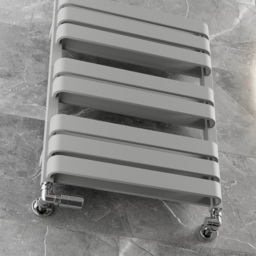 Terma Warp T Bold Salt n Pepper Heated Towel Rail 1569 BTU 655 x 500mm - Size: 65.5 x 50 x 11.2cm - Grey - Wilko - thumbnail 7