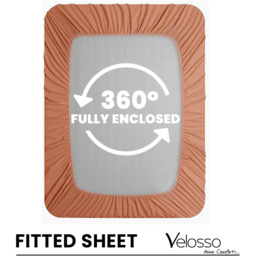 Velosso Microfibre King Size Orange Fitted Sheet - Wilko - thumbnail 4
