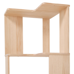 Living and Home 5 Shelf Natural Wooden L-Shaped Corner Bookshelf - Wilko - thumbnail 7