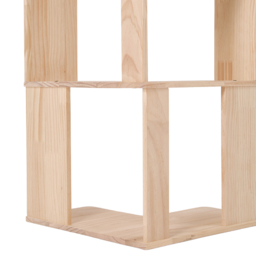 Living and Home 5 Shelf Natural Wooden L-Shaped Corner Bookshelf - Wilko - thumbnail 5