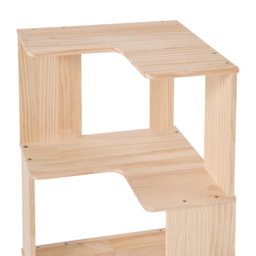 Living and Home 5 Shelf Natural Wooden L-Shaped Corner Bookshelf - Wilko - thumbnail 6