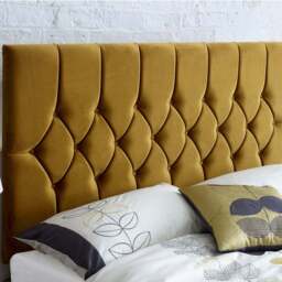 Aspire Furniture Catherine Lansfield Boutique King Size Ochre Brushed Velvet Headboard - Orange - Aspire Beds - Wilko - thumbnail 4