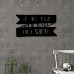 Decortie Black Minimalist Metal Modern Now Wall Art - Size: 30 x 55 x 0.3cm - Wilko - thumbnail 3