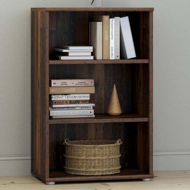 Florence Essential 2 Shelf Vintage Oak Low Narrow Bookcase - Brown - Furniture To Go - Wilko - image 1