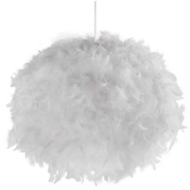 Lighting Collection White Feather Shade - Size: 33 x 50 x 50cm - Wilko - image 1