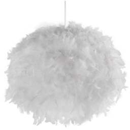 Lighting Collection White Feather Shade - Size: 33 x 50 x 50cm - Wilko - thumbnail 1