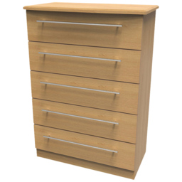 Crowndale Sherwood 5 Drawer Oak Chest of Drawers - Brown - Wilko - thumbnail 5