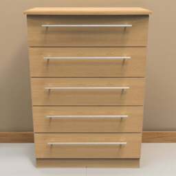 Crowndale Sherwood 5 Drawer Oak Chest of Drawers - Brown - Wilko - thumbnail 1